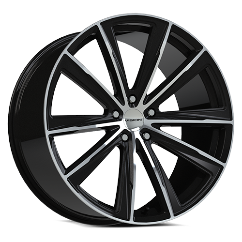 20x10.5 5x4.5 7.38BS Splinter Black Machined - Vision Wheel