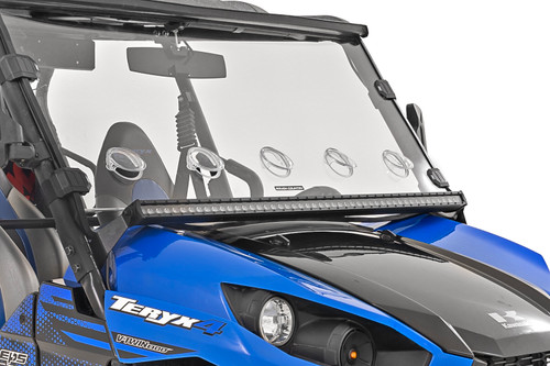 Kawasaki Teryx 50in Black Single Row White DRL Cage Mount LED Light Kit 