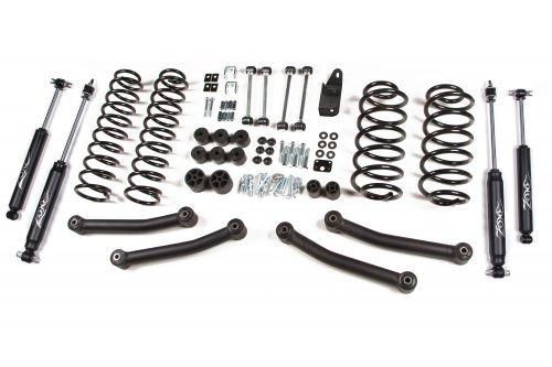 97-02 Jeep TJ 4in Kit w/Black Nitro Shocks - Zone Off-Road Products