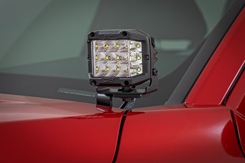 24 Toyota Tacoma LED Light Kit Ditch Mount 2" Black Pair Amber DRL 