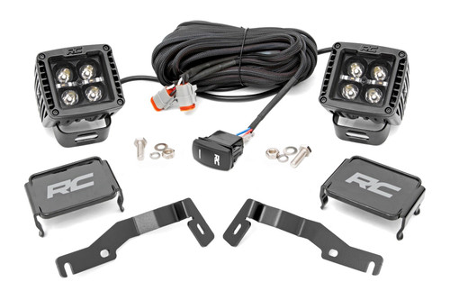 24 Toyota Tacoma LED Light Kit Ditch Mount 2in Black Pair White DRL  72103