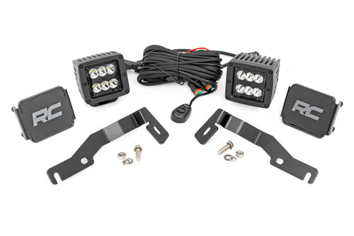 24 Toyota Tacoma LED Light Kit Ditch Mount 2in  Black Pair Spot 