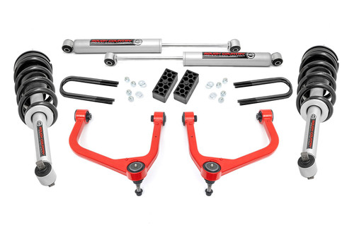 22-24 Chevy 1500 Rear Mono Leaf N3 Struts 3.5in Lift Kit - Rough Country 