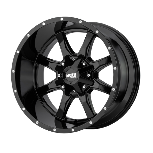 20x9 6x5.5/6x135 5BS MO970 Gloss Black With Milled Lip - Moto Metal Wheels