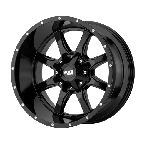 20x9 6x135/6x5.5 5.71BS MO970 GLOSS BLK W/ MILLED LIP