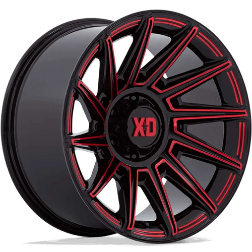 20x10 8x6.50 4.79BS XD867 Specter  Gloss Black With Red Tint