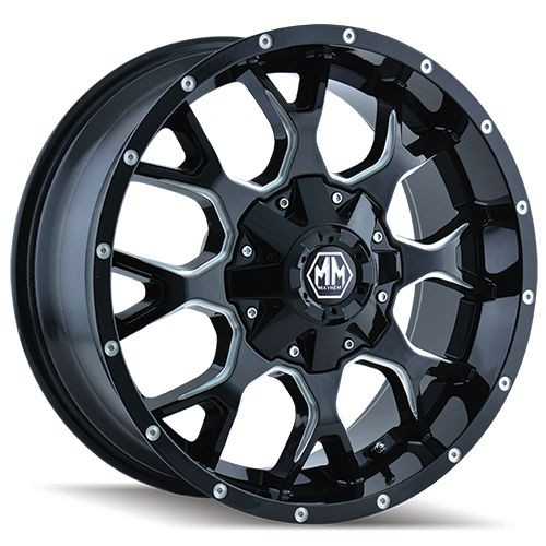 18x9 8x6.5 4.53BS 8015 Warrior Black/Milled Spokes