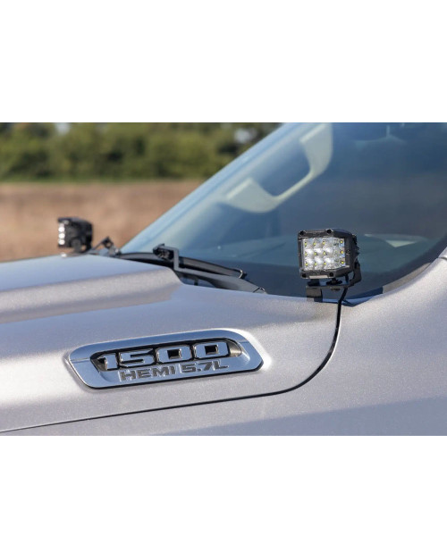 LED Lit Kit Ditc Mount 2in Blk Pair Amber DRL Ram 1500 19-25