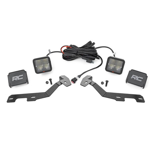 LED Lit Kit Ditc Mount 2in Blk Pair White DRL Ram 1500 19-25