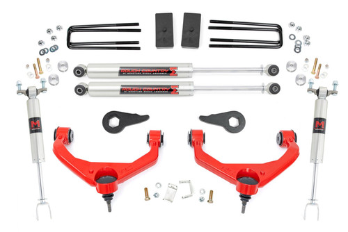 11-19 Chevy/GMC 2500HD/3500HD w/Overloads M1 3.5in Lift Kit - Rough Country (RED)
