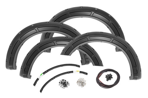 23-24 Ford F250/F350 SD Gloss Black Defender Pocket Fender Flares - Rough Country