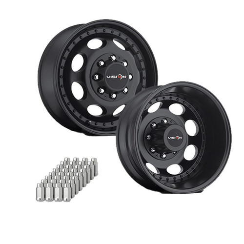 16" Vision 181 Hauler Matte Black Dually Kit - Vision Wheel