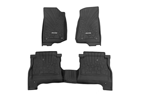 20-24 Jeep JT 4WD RR Lockable FR & RR Flex-Fit Floor Mats - Rough Country 