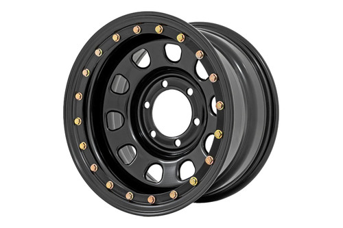 15X10 5X4.5 3.30 Bore -39 Blk Steel Simulated Bead Lock