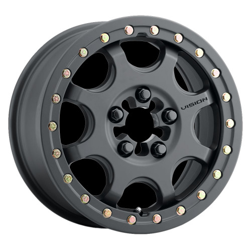 15x7 4x136 5.4BS 351 Flow Satin Black - Vision Wheel