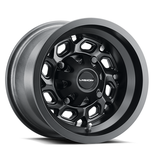 15x7 4x156 5.5BS 361 Spyder Matte Black - Vision Wheel
