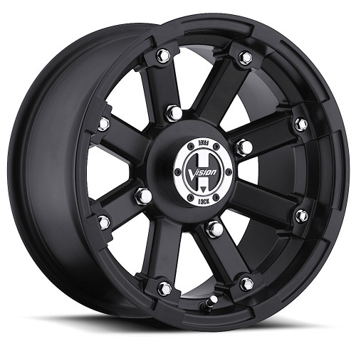 12x7 4x110 4.1BS  Vision Wheel VW 393 Matte Black-ATV/UTV