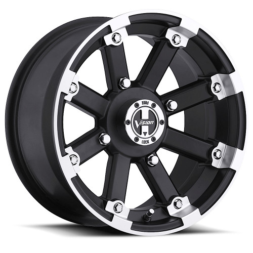 12x8 4x110 4.1BS  Vision Wheel VW 393 Matte Blk-ATV/UTV