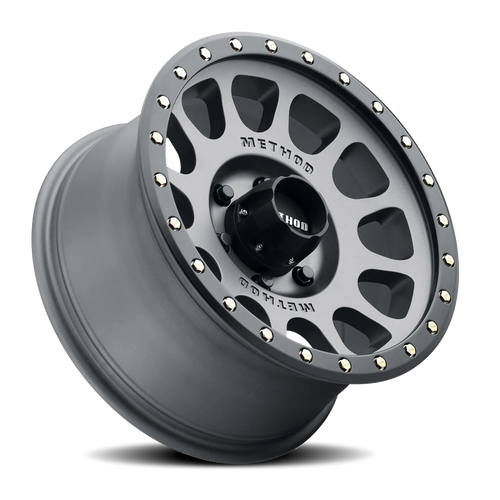 Aluminum Wheels 18x9 NV MR305 Bolt Pattern 6 On 139.7 Offset 18 Lip Size 1.38 Titanium TT Matte Black Lip Method