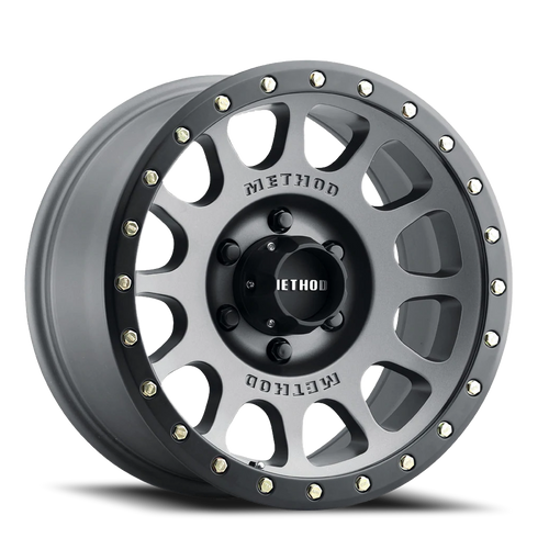Aluminum Wheels 18x9 NV MR305 Bolt Pattern 6 On 135 Offset 18 Lip Size 1.38 Titanium TT Matte Black Lip Method