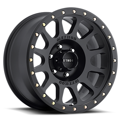 Aluminum Wheels 18x9 NV MR305 Bolt Pattern 6 On 139.7 Offset -12 Lip Size 1.46 Matte Black MB Method