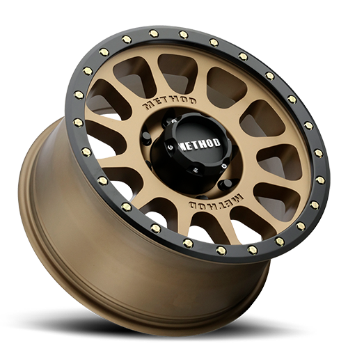 Aluminum Wheels 18x9 NV MR305 Bolt Pattern 6 On 139.7 Offset -12 Lip Size 1.46 Method Bronze BRZ Black Street Loc Method