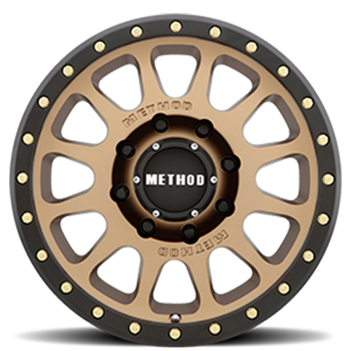 Aluminum Wheels 20x10 NV MR305 Bolt Pattern 8 On 170 Offset -18 Lip Size 2.05 Method Bronze BRZ Black Street Loc Method