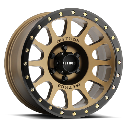 Aluminum Wheels 20x10 NV MR305 Bolt Pattern 6 On 135 Offset -18 Lip Size 2.05 Method Bronze BRZ Black Street Loc Method