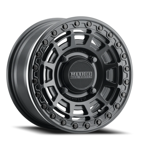 Aluminum Wheels 15x7 MR415 Beadlock UTV Bolt Pattern 4 On 156 Offset 38 Lip Size 0 Matte Black MB Gloss Black Ring Method