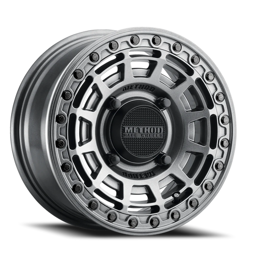 Aluminum Wheels 15x7 MR415 Beadlock UTV Bolt Pattern 4 On 156 Offset 38 Lip Size 0 Graphite GY Gloss Graphite Ring Method
