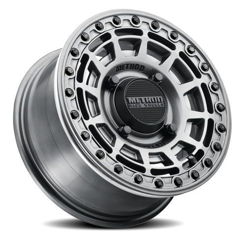 Aluminum Wheels 15x7 MR415 Beadlock UTV Bolt Pattern 4 On 156 Offset 38 Lip Size 0 Graphite GY Gloss Graphite Ring Method