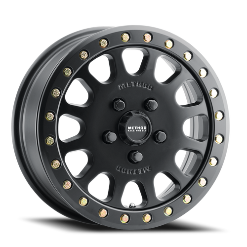 Aluminum Wheels 15x6 MR401 Beadlock UTV Bolt Pattern 5 On 114.3 Offset 49 Lip Size 0 Matte Black MB Method