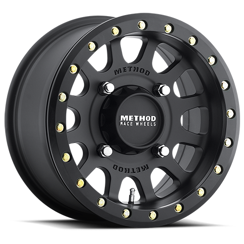 Aluminum Wheels 14x7 MR401 Beadlock UTV Bolt Pattern 4 On 136 Offset 13 Lip Size 1.97 Matte Black MB Method