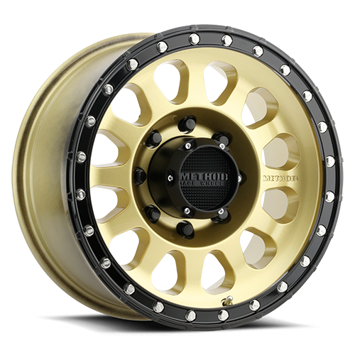 Aluminum Wheels 20x10 MR315 Bolt Pattern 8 On 170 Offset -18 Lip Size 3.27 Gold GD Black Street Loc Method