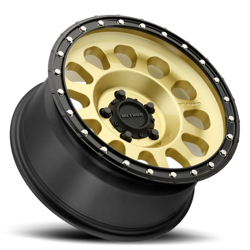 Aluminum Wheels 20x10 MR315 Bolt Pattern 5 On 127 Offset -18 Lip Size 3.27 Gold GD Black Street Loc Method