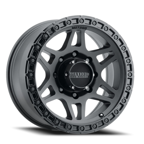 Aluminum Wheels 18x9 MR312 Bolt Pattern 8 On 165.1 Offset 18 Lip Size 1.02 Double Matte Black MBGL Gloss Black Lip Method