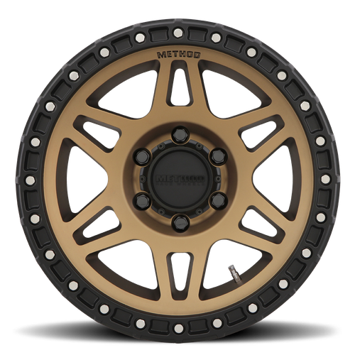 Aluminum Wheels 18x9 MR312 Bolt Pattern 6 On 139.7 Offset 18 Lip Size 0.91 Method Bronze BRZ Matte Black Lip Method