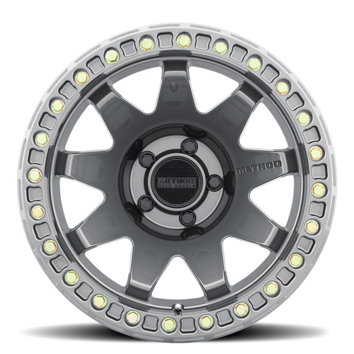 Aluminum Wheels 17x9 MR108 Bolt Pattern 5 On 127 Offset -44 Lip Size 0.63 Gloss Titanium GY Method