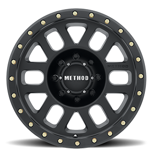 Aluminum Wheels 18x9 Grid MR309 Bolt Pattern 8 On 180 Offset 0 Lip Size 1.69 Matte Black MB Method