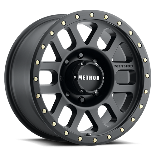 Aluminum Wheels 18x9 Grid MR309 Bolt Pattern 8 On 165.1 Offset 18 Lip Size 1.65 Matte Black MB Method