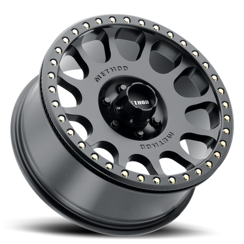 Aluminum Wheels 17x9 Beadlock MR105 Bolt Pattern 6 On 139.7 Offset -38 Lip Size 1.77 Matte Black MB Method