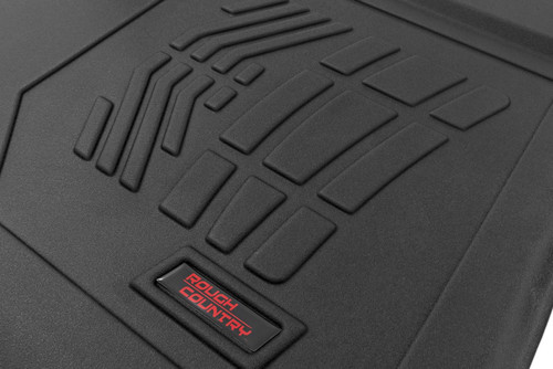 19-25 & Classic Chevy/GMC 1500,2500,3500HD Crew FR Over Hump Sure-Fit Floor Mats - Rough Country 19-25 & Classic Chevy/GMC 1500,2500,3500HD Crew FR Over Hump Sure-Fit Floor Mats - Rough Country