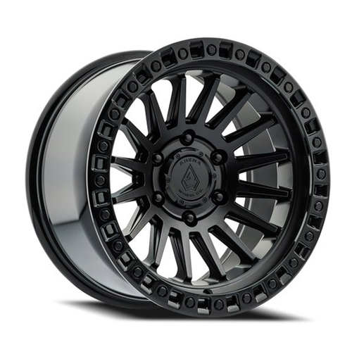 17x9 5x5.0 -12mm Offset Mesa Satin Black / Gloss Black Lip - Arena Wheel