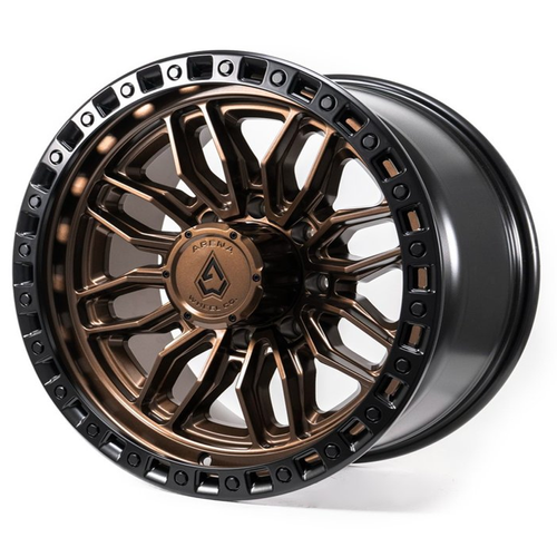 18x9 6x5.5 5.07BS HUSTLE SMOKED BRONZE CTR SATIN BLK LIP
