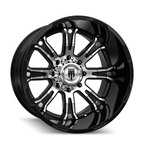 Bomb AT154 Gloss Black Machined 20X12 5-127 -44MM 78.1MM Off Road Wheels American Truxx