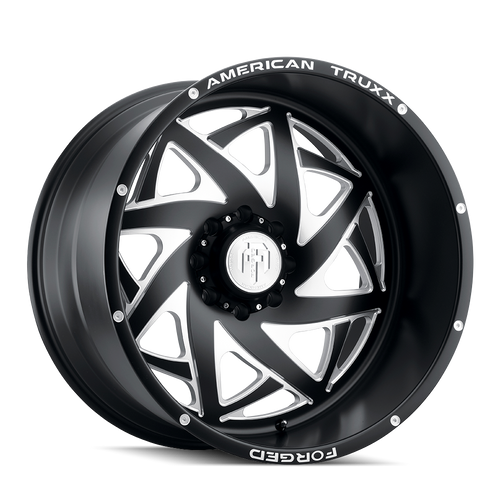 Forged Kronos ATF1910 Matte Black Milled 24X14 8-180 -76MM 124.2MM Off Road Wheels American Truxx Forged