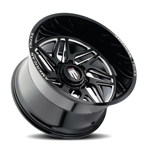 Goliath AT1917 Gloss Black Milled 20X9 6-135/6-139.7 -12MM 106.1MM Off Road Wheels American Truxx