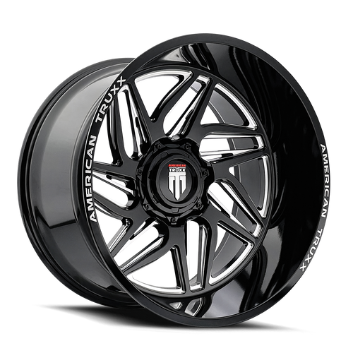 Goliath AT1917 Gloss Black Milled 20X10 6-135/6-139.7 -24MM 106.1MM Off Road Wheels American Truxx