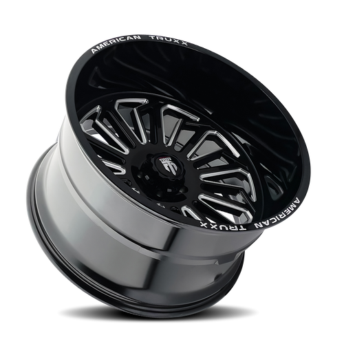 Butcher AT1916 Gloss Black Milled 24X14 8-170 -76MM 125.2MM Off Road Wheels American Truxx