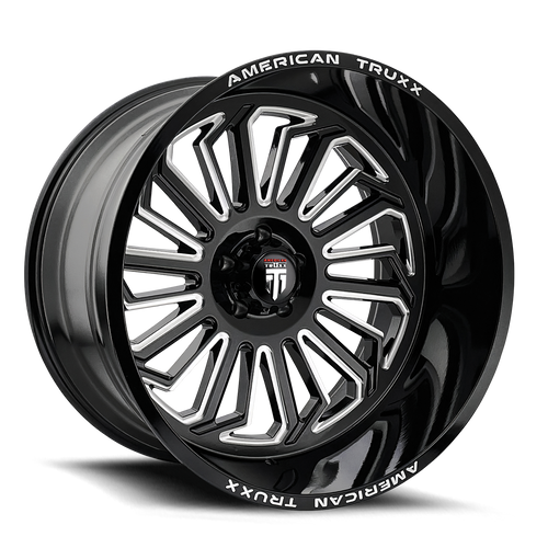 Butcher AT1916 Gloss Black Milled 22X12 6-135 -51MM 87.1MM Off Road Wheels American Truxx